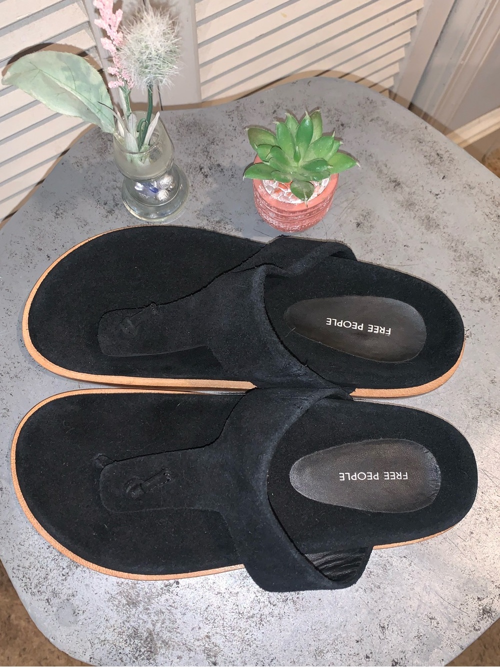Free People Mika Footbed Sandals Black Suede women’s size 9 NWOB - Picture 4 of 8